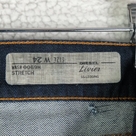 Diesel Jeggings Womens 24 Blue Livier SS Legging Stretch Skinny Dark Wash - Picture 8 of 12